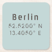 Berlijn Latitude-breedtegraad Kartonnen Onderzetters (Voorkant)