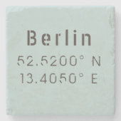 Berlijn Latitude-breedtegraad Stenen Onderzetter (Voorkant)