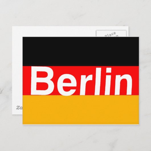 Berlijn Logo in wit op Duitse vlag Briefkaart (Voorkant / Achterkant)