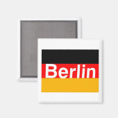 Berlijn Logo in wit op Duitse vlag Magneet (Voorkant / Achterkant)