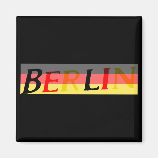 Berlijn Logo op Duitse vlag Magneet (Voorkant)