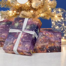 Berlijn met Kerst & Nieuwjaar in Waterverf Cadeaupapier