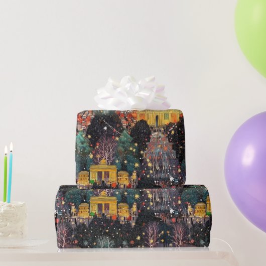 Berlijn met Kerst & Nieuwjaar in Waterverf Cadeaupapier (Feestgeschenken)