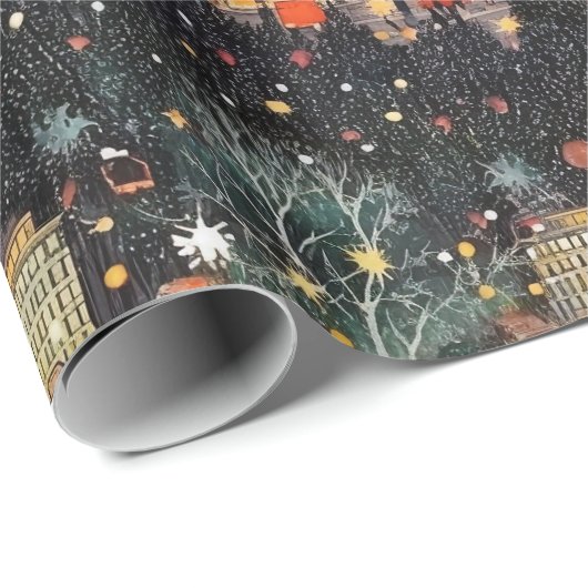 Berlijn met Kerst & Nieuwjaar in Waterverf Cadeaupapier (Rol Hoek)