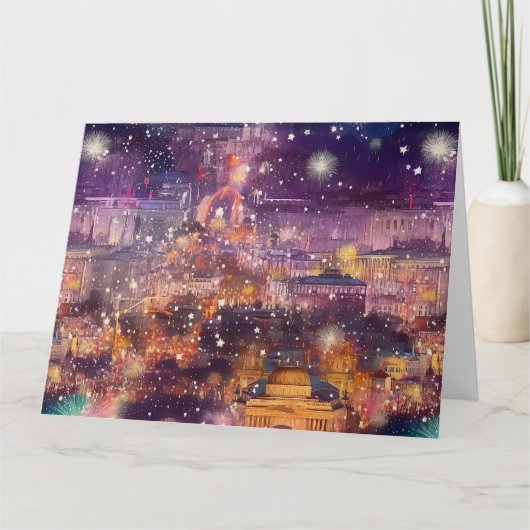 Berlijn met Kerstmis & Oud en Nieuw in waterverf Kaart (Voorkant)