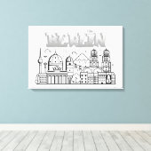 Berlijn Minimalistische Stretch canvas kunst (Insitu (Houten vloer))