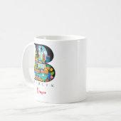 Berlijn Monogram Letter B Persoonlijk Cadeau Koffiemok (Voorkant links)