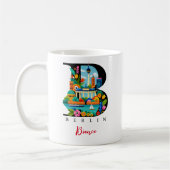 Berlijn Monogram Letter B Persoonlijk Cadeau Koffiemok (Links)