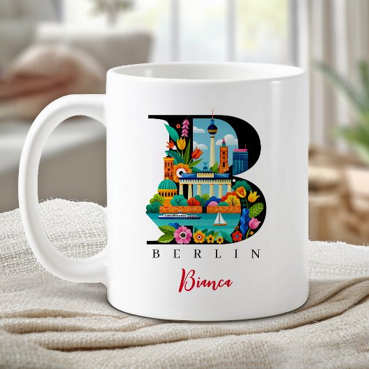 Berlijn Monogram Letter B Persoonlijk Cadeau Koffiemok