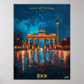 Berlijn Nights - Brandenburger Gate Reflections Poster (Voorkant)