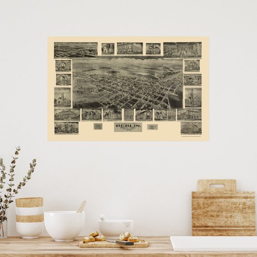 Berlijn, PA Panorama Kaart - 1905 Poster (Keuken)