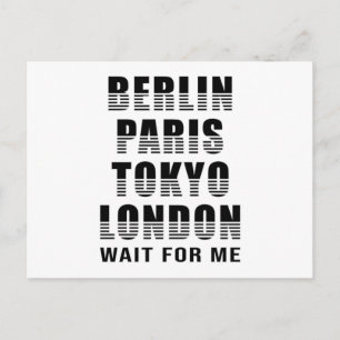 Berlijn Parijs Tokio Londen steden City Grappig ca Briefkaart