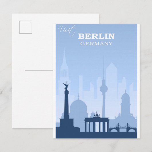 Berlijn Poster voor blauwvintonijnreizen Briefkaart (Voorkant / Achterkant)