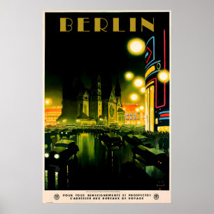 BERLIJN Reis POSTERAFDRUK A5-A1 Vintage jaren 30 Poster