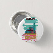 Berlijn Reisposter Ronde Button 3,2 Cm (Voorkant /achterkant)