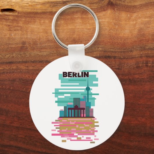 Berlijn Reisposter Sleutelhanger (Voorkant)