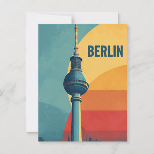 Berlijn retro reis briefkaart