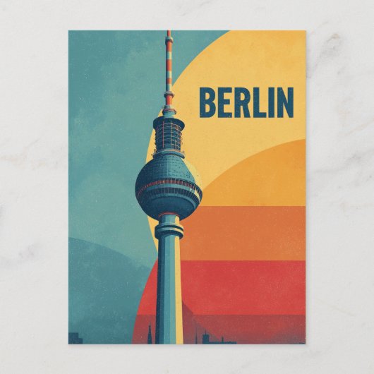 Berlijn retro reis briefkaart (Voorkant)