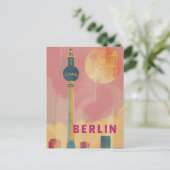 Berlijn retro vintage briefkaart (Staand voorkant)