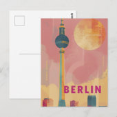 Berlijn retro vintage briefkaart (Voorkant / Achterkant)