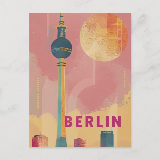 Berlijn retro vintage briefkaart (Voorkant)