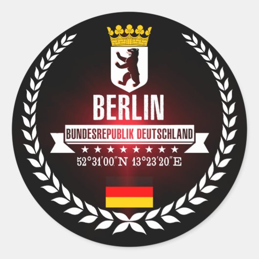 Berlijn Ronde Sticker (Voorkant)