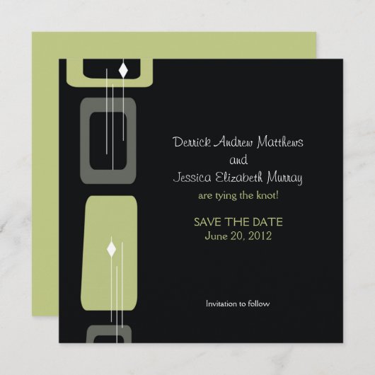 Berlijn sparen de Datum: Limoen Save The Date (Voorkant / Achterkant)