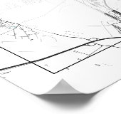 Berlijn Stadsplattegrond, Zwart, Wit en Blauw Poster (Hoek)