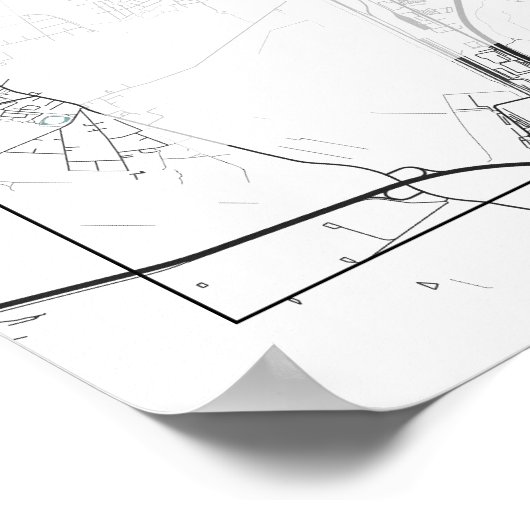 Berlijn Stadsplattegrond, Zwart, Wit en Blauw Poster (Hoek)