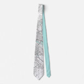 Berlijn Stadsplattegrond, Zwart, Wit en Blauw Stropdas (Voorkant)