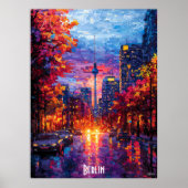 Berlijn Stadssilhouet Poster – Dynamische Duitse K (Voorkant)