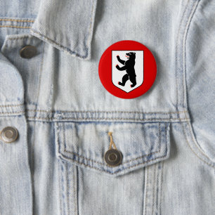 Berlijn stadssymbool Duitsland vlag beer embleem Ronde Button 5,7 Cm