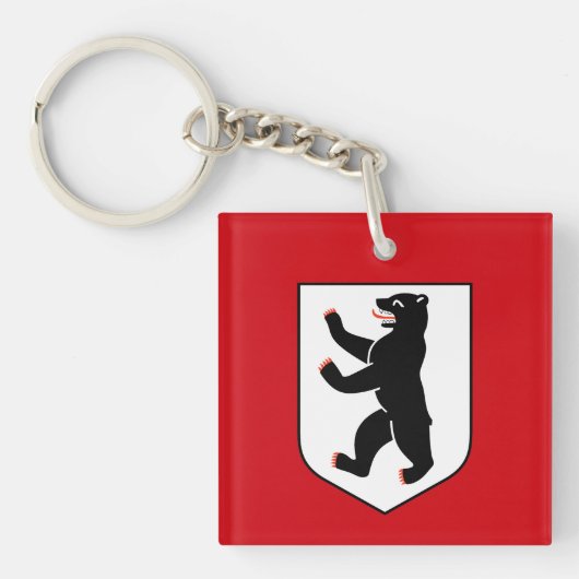 Berlijn stadsymbool Duitsland vlag beer embleem Sleutelhanger (Voorkant)