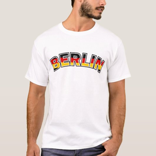 Berlijn, tekst met Duitse vlag T-shirt (Voorkant)