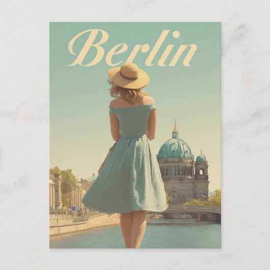 Berlijn vintage jaren 50 reizen briefkaart (Voorkant)