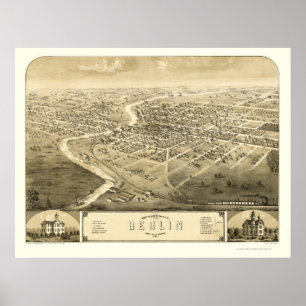 Berlijn, WI Panorama - 1867 Poster