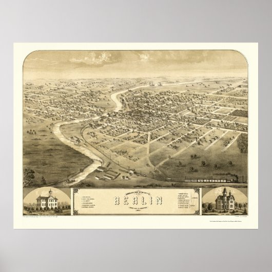 Berlijn, WI Panorama - 1867 Poster (Voorkant)