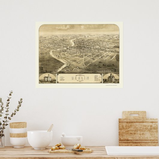 Berlijn, WI Panorama - 1867 Poster (Keuken)