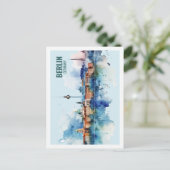 Berlijns Duitsland Beroemde Reisplaats Waterverf Briefkaart (Staand voorkant)