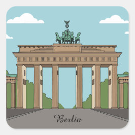 Berlijnse Brandenburgpoort – Klassiek stadslandmer Vierkante Sticker