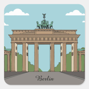 Berlijnse Brandenburgpoort – Klassiek stadslandmer Vierkante Sticker