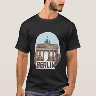 Berlijnse Brandenburgpoort Vintage Reis Kunst T-shirt