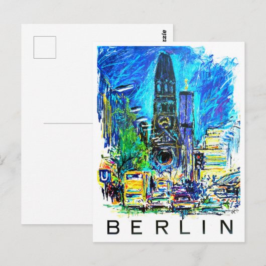 Berlijnse Briefkaart van het vintage-reisverkeer (Voorkant / Achterkant)