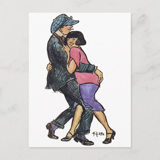 Berlijnse dansers begin jaren 1900 briefkaart (Voorkant)