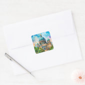 Berlijnse Dome Waterverf Schilderij Vierkante Sticker (Envelop)