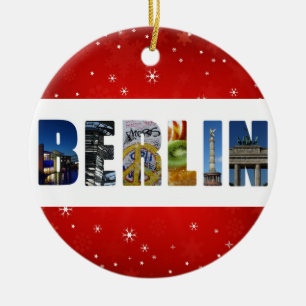 Berlijnse Duitsland: Kerstmis met reisfoto's Keramisch Ornament