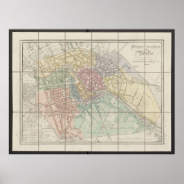 Berlijnse kaart, Neuester Grundriss, plattegrond v Poster