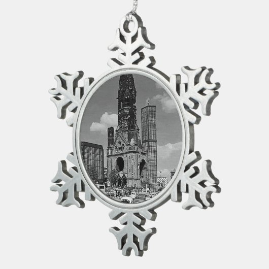  Berlijnse Kaiser Wilhelm Memorial Tin Sneeuwvlok Ornament (Rechts)