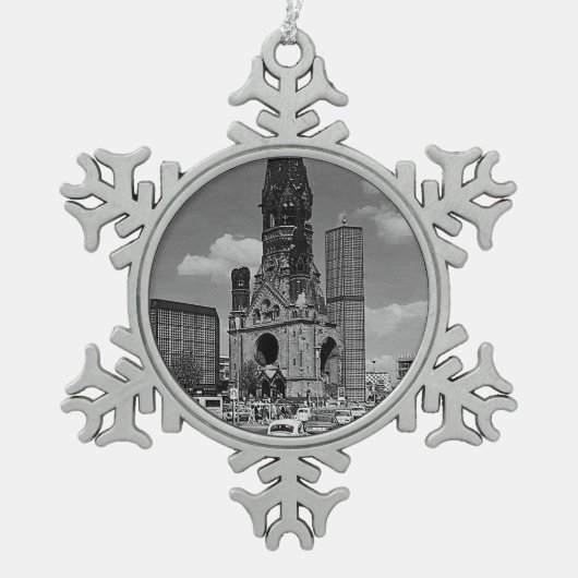  Berlijnse Kaiser Wilhelm Memorial Tin Sneeuwvlok Ornament (Voorkant)