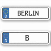 Berlijnse kennzeichen, Duits Bord motorrijbewijs Sticker (Voorkant)